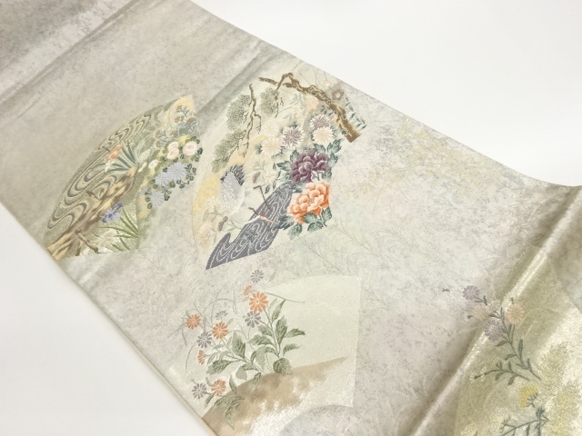 JAPANESE FUKURO OBI / WOVEN FLORAL PLANTS